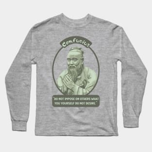 Confucius Portrait and Quote Long Sleeve T-Shirt